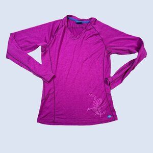 Luna 100% Merino Wool Skiing Ski Baselayer Top Fuchsia Pink Women's Size Medium